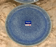 Denby Dinner Plates Blue Speckle Set Of 4 Made In England 10 In. Coupe Style New picture