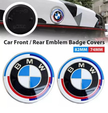 2Pc Front Hood Badge Rear Trunk 82mm 74mm Emblem Fit For BMW 50th Anniversary- picture