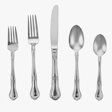 Gorham Valcourt 5 Piece Flatware Place Setting 18/10 Stainless Steel Silverware picture
