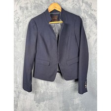 The Limited Navy Structured Open-Front Blazer picture