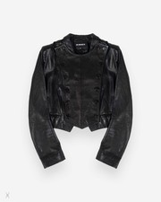 Ann Demeulemeester Leather Jacket with Detachable Panel Womens IT 38 picture