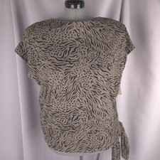 Vtg Lorac Original Blouse Womens 22 1/2 Animal Print Kimono Dolman Poly Cotton picture