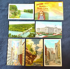 Lot of 6 Vintage Missouri Linen Postcards + 1 Souvenir Folder 1942 WWII Era OK picture