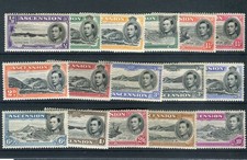 Ascension KGVI 1938-53 definitive issue of 16 SG38b/47b MH/MLH picture