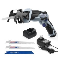 WORKPRO 12V Cordless Reciprocating Saw Clamping Jaw W/Battery,Charger＆Saw Blades picture