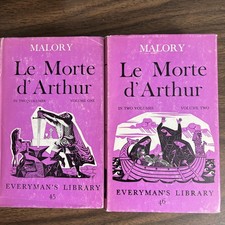 Le Morte D'Arthur - Sir Thomas Malory Everyman's Library 2 Volumes 45 & 46 HC picture
