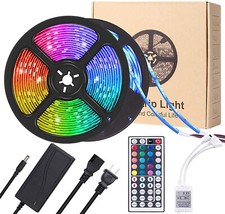 32ft LED Strip Lights Remote Control Bedroom Waterproof for Indoor Outdoor Use picture