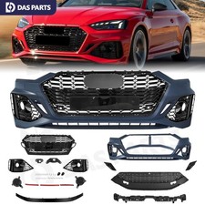 For 2020-2024 Audi A5 S5 B9.5 to RS5 Style Front Bumper Cover Grille Body Kit picture