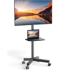 PERLESMITH Rolling TV Stand on Wheels for 23-65 Inch TVs,Tilt Mobile TV Cart Hol picture