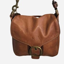 Coach Bleecker Legacy Cognac Tattersall Shouler Bag picture