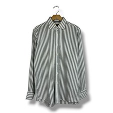 Balmain Homme Men’s Size XL Striped Shirt Long Sleeve French Cuffs Gray White picture