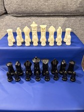 Vintage 1957 Peter Ganine Sculptural Chess Pieces Mid Century Complete Piece picture