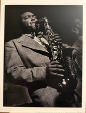 HERMAN LEONARD Photograph Charlie Parker 1949 9x12 Lithograph Portfolio Print picture