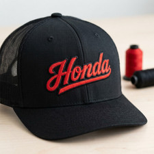 Vintage Honda Logo Navy Mesh Trucker Hat Embroidered Cap picture