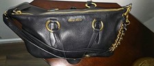 Miu Miu Black Pebbled Leather Handbag Shoulder Bag Gold Hardware Chain Strap picture