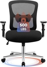 Big and Tall Office Desk Chair, 500lbs Heavy Duty Mesh Chair Ergonomic 4D, Black picture