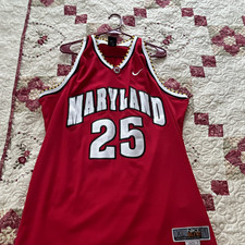 Nike Maryland Terrapins #25 Basketball Jersey Red White Black Yellow XL picture