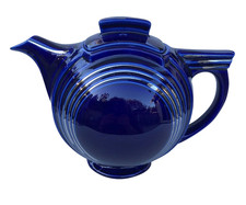 Vintage Hall Cobalt and Silver Teapot - Model 0543P - 6 Cup picture