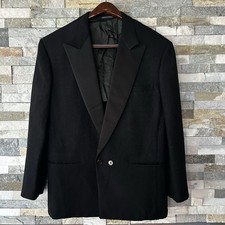 Vintage Gianni Versace 90s Tuxedo Wool Silk Blazer Black 42R  BLAZER ONLY picture