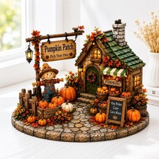 Pumpkin Patch Wood Block, Custom Fall Village Decor picture