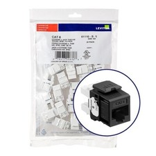 Leviton 61110-BE6 Extreme Cat 6 UTP Quickport Jack Black 25-pack picture