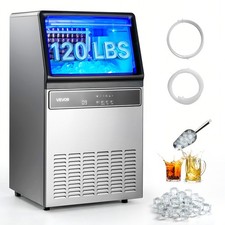 VEVOR Commercial Ice Maker 120Lbs/24H Ice Machine 33Lbs Storage Bar Restaurant picture