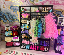 Barbie Doll Closet | Doll Wardrobe Storage with Shelves for Clothes And Shoes picture