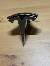 NEW OEM Tesla Model X Front T Badge Emblem Logo Bumper Hood 1047884-00-E Chrome picture