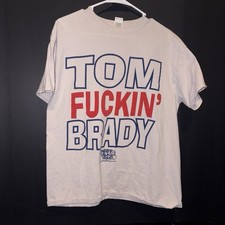 Vintage Street Talk Tees Tom Brdy  Fan T-Shirt Beige Size LG picture