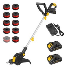 Electric Cordless Grass String Trimmer Lawn Edger Weedwacker Cutter w/ 2 Battery picture