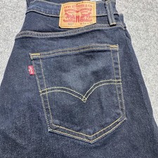 Levi's 502 Jeans Mens 34x31 Blue Dark Wash Tapered Leg Stretch Denim Pants picture