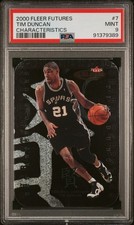 2000 Fleer Futures Characteristics Tim Duncan PSA 8 #7 Spurs picture