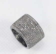 Gorgeous Pave Diamond Eternity Band Ring 925 Silver Diamond Ring For Womens picture