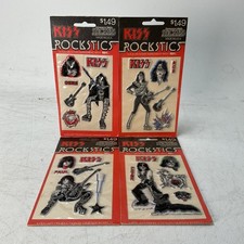 Vintage 1978 KISS Rockstics Puffy Sticker Set  Complete Sealed 4‑Pack RARE picture