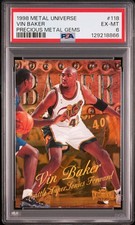 1998-99 Metal Universe #118 Vin Baker Precious Metal Gems PSA 6 #/50 SEA Sonics picture
