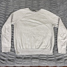 Vince Mens Gray Cotton Raglan Crewneck Sweater Elbow Patches Size M AR098 picture
