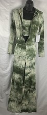 Rosevelvet Women’s 3 Piece Green Small Tie Dye Lounge Set Tall Girl Summer Beach picture