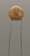 QTY 10 HI-Q CK61Y 1500pF 500V Ceramic Disc Capacitor 152Z Vintage NOS picture