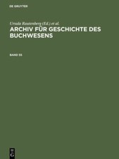 Archiv F?R Geschichte Des Buchwesens Band 55 picture