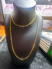 18K 750 Yellow Gold Long Box Link Chain 21” 3.4g Olympus XRF Tested picture