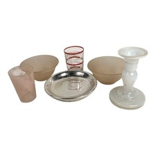 Vintage Lot of 6 Pieces Glassware & Mercury Glass Bowl Owned by Martha Stewart picture