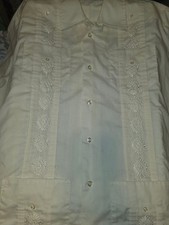 The Havana Co. Guayabera Shirt Size XL White Short Sleeve Cuban Style picture