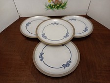 Vtg Midwinter Blue Print Stoneware Japan Dinner Plate Set Of Four (4) picture