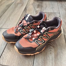 Salomon XA Takeo Trail Running Shoes Contagrip Orange Black Womens Size 8.5 Read picture