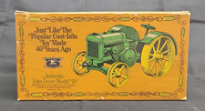 Vtg 1974 Ertl John Deere Model D 1923 Cast Iron 1/16 Toy Tractor Replica W/Box picture