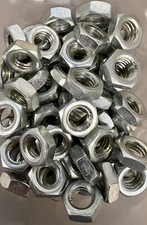 (100) 7/16-14 Hex Jam Nuts Zinc Steel Thin Nuts Half The Size Of Standard 7/16” picture