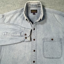 Vtg Chaps Ralph Lauren Shirt Mens 15 32-33 Blue Denim Button Down Western Fade picture