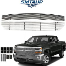 Fits 2016-18 Chevy Silverado 1500/19 1500 LD Upper Chrome Billet Grille Combo Al picture