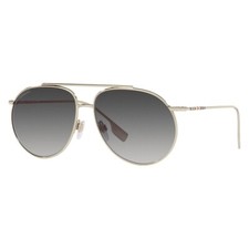Burberry BE 3138 11098G Light Gold Metal Pilot Sunglasses Gray Gradient Lens picture
