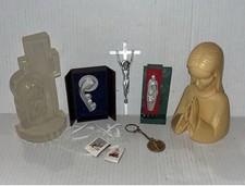 Vtg Jesus & Mary Catholic Collectible Figurines & More lot of 7 items Rare Items picture